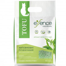 Наповнювач туалету для котів Essence натуральний із ароматом зеленого чаю розмір гранул 2 мм, 6 л (тофу)