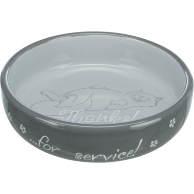Миска керамічна Trixie для короткомордих порід котів 300 мл / 15 см (блакитна, сіра, рожева, синя)