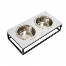 Миски на підставці Lunch Bar Gray Stone + Black Stone 2 х 750 мл / 10 см
