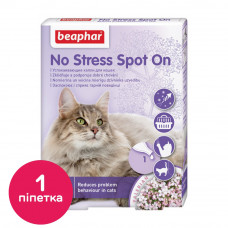 Краплі на холку для котів Beaphar «No Stress Spot On», 1 пипетка (заспокійливий засіб)