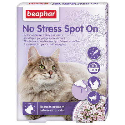 Краплі на холку для котів Beaphar «No Stress Spot On», 1 пипетка (заспокійливий засіб)