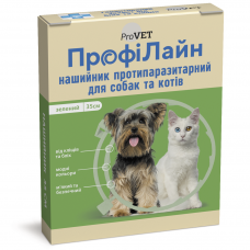 Нашийник для котів та собак ProVET «ПрофіЛайн» 35 см (від зовнішніх паразитів, колір: зелений)