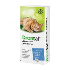 Таблетки для котів Bayer «Drontal» (Дронтал) на 4 кг, 1 таблетка (для лікування та профілактики гельмінтозів)