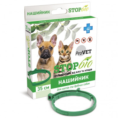 Нашийник для котів та собак ProVET «STOP-Біо» 35 см (від зовнішніх паразитів)