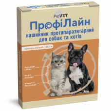 Нашийник для котів та собак ProVET «ПрофіЛайн» 35 см (від зовнішніх паразитів, колір: помаранчевий)