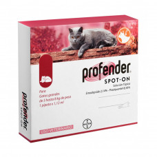 Краплі на холку для котів Bayer «Profender» (Профендер) від 5 до 8 кг, 1 піпетка (для лікування та профілактики гельмінтозів)