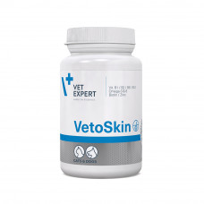 Вітамінний комплекс для котів та собак здоров'я шкіри та шерсті VetExpert VetoSkin 90 капсул (для шкіри та шерсті) - cts
