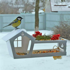 Годівниця для птахів House for Birds віконна «Будиночок» 150 х 370 х 125 мм (пластик, кольори в асортименті)