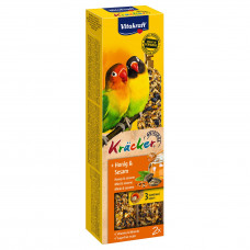 Ласощі для середніх африканських папуг Vitakraft «Kracker Original + Honey & Sesame» 180 г / 2 шт. (мед та кунжут)