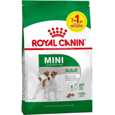 Сухий корм для собак дрібних порід Royal Canin Mini Adult | 7+1 кг у подарунок (домашня птиця)