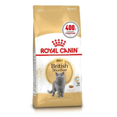 Сухой корм для взрослых кошек породы британская короткошерстная Royal Canin British Shorthair Adult 1,6 кг + 400 г (домашняя птица)