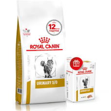 Сухий корм для котів, для підтримки сечовивідної системи Royal Canin Urinary S/O 3,5 кг +12 паучів у подарунок (домашня птиця)