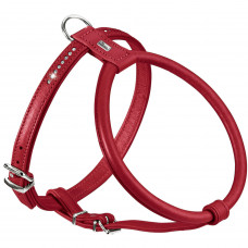 Шлея Hunter шкіряна «Harness Round & Soft Luxus Elk Petit» 45-51 см / 8-18 мм (червоний)