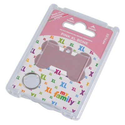 Медальон-адресник My family косточка XL (розовый) Медальон-адресник My family косточка XL (розовый)