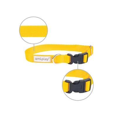 Нашийник для собак регульований Amiplay Samba XL 45-70 см/25 мм (жовтий) Нашийник для собак регульований Amiplay Samba XL 45-70 см/25 мм (жовтий)