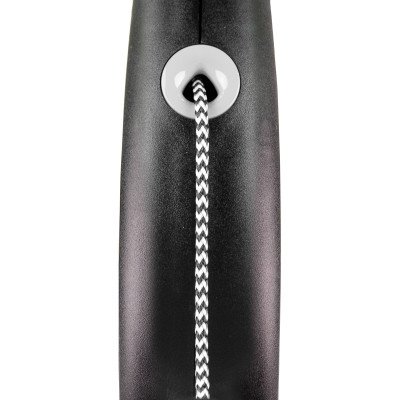 Повідець-рулетка Flexi з тросом «Black Design» M 5м / 20 кг (чорна) Повідець-рулетка Flexi з тросом «Black Design» M 5м / 20 кг (чорна)