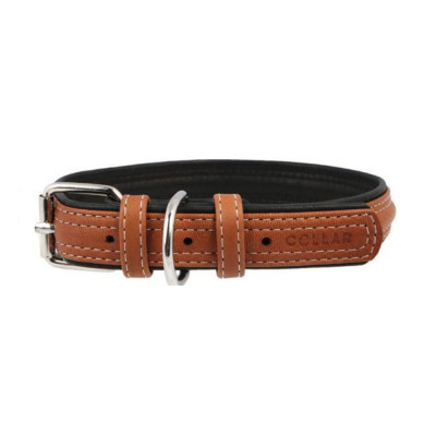 Ошейник Collar кожаный «Soft» (Софт) 46-60 см / 35 мм (коричневый)