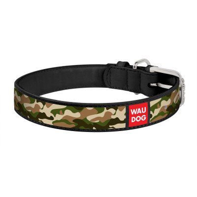 Нашийник WAUDOG Printed «Камо» 30-39 см / 20 мм (чорний)