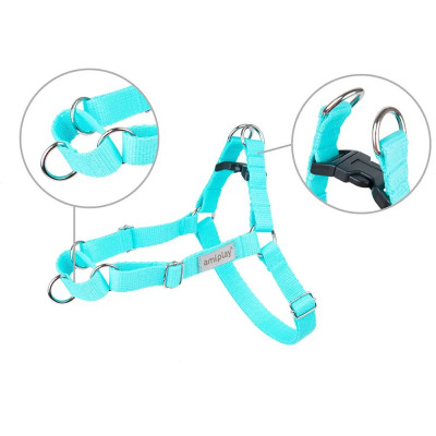 Шлея для собак регульована Amiplay Samba Easy Go XL 65-95 см / 25 мм (бірюзова) Шлея для собак регульована Amiplay Samba Easy Go XL 65-95 см / 25 мм (бірюзова)