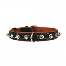 Нашийник Collar шкіряний з шипами «Soft» (Софт) 30-39 см / 20 мм (чорний)