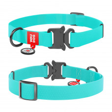 Нашийник WAUDOG Waterproof з QR-паспортом светоотрожающій 31-49 см / 25 мм (бірюзовий)