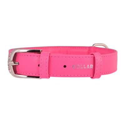 Ошейник Collar кожаный «Glamour» (Гламур) 19-25 см / 9 мм (розовый)