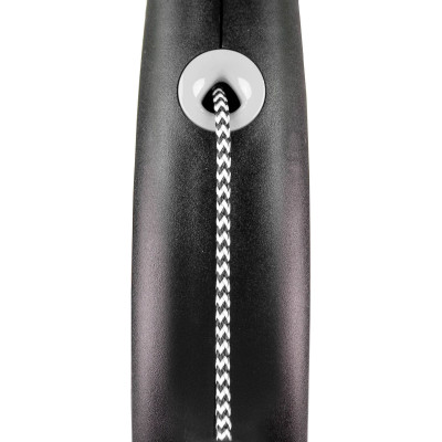 Повідець-рулетка Flexi з тросом «Black Design» S 5м / 12 кг (чорна) Повідець-рулетка Flexi з тросом «Black Design» S 5м / 12 кг (чорна)