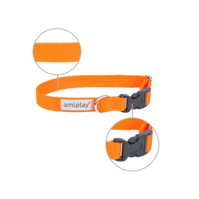 Нашийник для собак регульований Amiplay Samba L 35-50 см/25 мм (помаранчевий) Нашийник для собак регульований Amiplay Samba L 35-50 см/25 мм (помаранчевий)