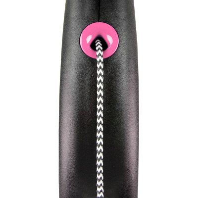 Повідець-рулетка Flexi з тросом «Black Design» XS 3 м / 8 кг (рожева) Повідець-рулетка Flexi з тросом «Black Design» XS 3 м / 8 кг (рожева)