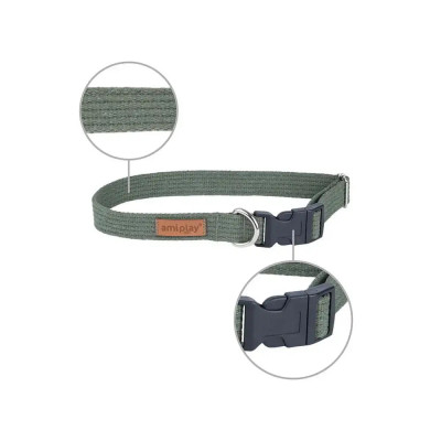 Нашийник для собак бавовняний регульований Amiplay Cotton L 40-60 см / 25 мм (хакі) Нашийник для собак бавовняний регульований Amiplay Cotton L 40-60 см / 25 мм (хакі)