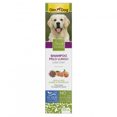 Шампунь для собак GimDog Natural Solution «Flax Seeds & Grapefruit Seeds» (семена льна и грейпфрута) 250 мл (для длинной шерсти)