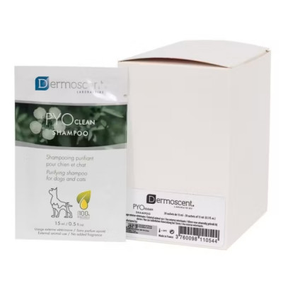 Шампунь для собак і котів для контролю шкірних інфекцій Dermoscent PYOclean 7 Shampoo 20 шт/15 мл (очищення, догляд, відновлення)