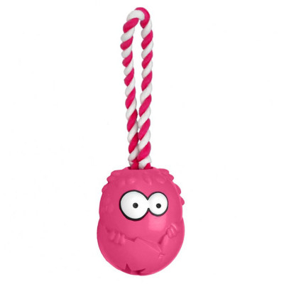 Игрушка для собак Coockoo «Bumpies» Мяч на веревке для лакомств, розовый S (резина)
