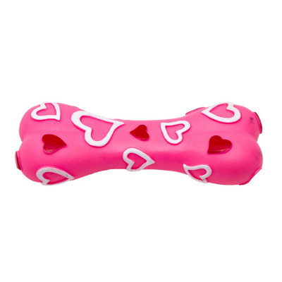 Игрушка для собак Eastland Косточка с сердцами 18.5 см (винил)