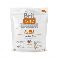 Сухий корм для дорослих собак середніх порід (вагою від 10 до 25 кг) Brit Care Adult Medium Breed Lamb & Rice 1 кг (ягня та рис)