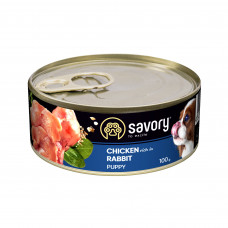 Вологий корм для цуценят Savory 100 г (кролик і курка)