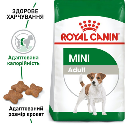 Сухий корм для собак дрібних порід Royal Canin Mini Adult | 1,6 кг + 400 г у подарунок (домашня птиця) Сухий корм для собак дрібних порід Royal Canin Mini Adult | 1,6 кг + 400 г у подарунок (домашня птиця)