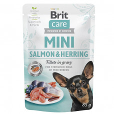 Вологий корм для собак Brit Care Mini pouch 85 g філе в соусі (лосось та оселедець)