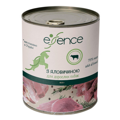 Вологий корм для дорослих собак Essence 800 г (яловичина)