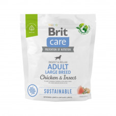 Сухий корм для собак великих порід Brit Care Dog Sustainable Adult Large Breed (курка та комахи) 1 кг