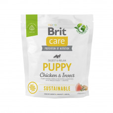 Сухий корм для цуценят всіх порід Brit Care Dog Sustainable Puppy 1 кг (курка та комахи)