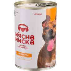 М'ясний паштет для дорослих собак М'ясна миска 415 г (курка)