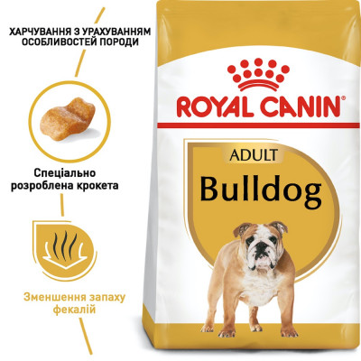 Корм сухий для дорослих собак малих порід Royal Canin Bulldog Adult 12 кг (домашня птиця) Корм сухий для дорослих собак малих порід Royal Canin Bulldog Adult 12 кг (домашня птиця)