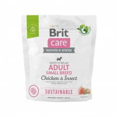 Сухий корм для дорослих собак дрібних порід Brit Care Dog Sustainable Adult Small Breed 1 кг (курка та комахи)