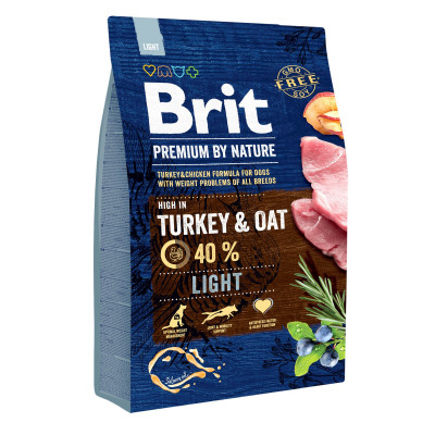 Сухий корм для собак із зайвою вагою Brit Premium Light 3 кг (індичка)