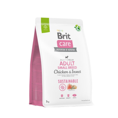 Сухий корм для собак малих порід Brit Care Dog Sustainable Adult Small Breed | (курка та комахи) 3 кг