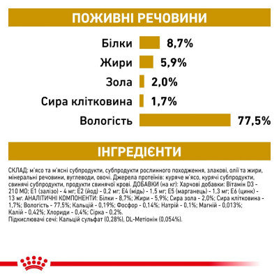 Вологий корм для літніх собак, при захворюваннях сечовивідних шляхів Royal Canin Urinary S/O Ageing 7+ pouche, 85 г (домашня птиця) Вологий корм для літніх собак, при захворюваннях сечовивідних шляхів Royal Canin Urinary S/O Ageing 7+ pouche, 85 г (домашня птиця)