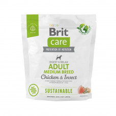 Сухий корм для дорослих собак середніх порід Brit Care Sustainable Adult Medium Breed 1 кг (курка та комахи)