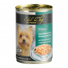 Вологий корм для собак Edel Dog 400 г (телятина та кролик в соусі)
