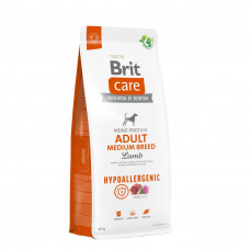 Сухий корм для собак середніх порід Brit Care Dog Hypoallergenic Adult Medium Breed | (ягня) 12 кг